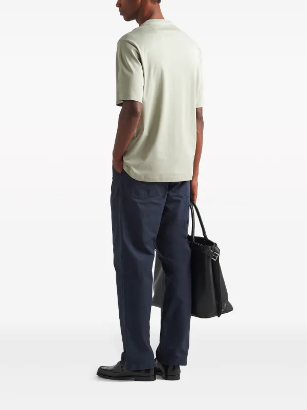 Prada logo-plaque Cotton T-shirt | Neutrals | FARFETCH