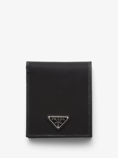 Prada logo-plaque bi-fold wallet