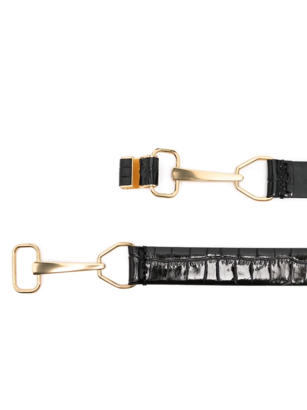 Shop Maje Crocodile-effect Leather Belt In Black