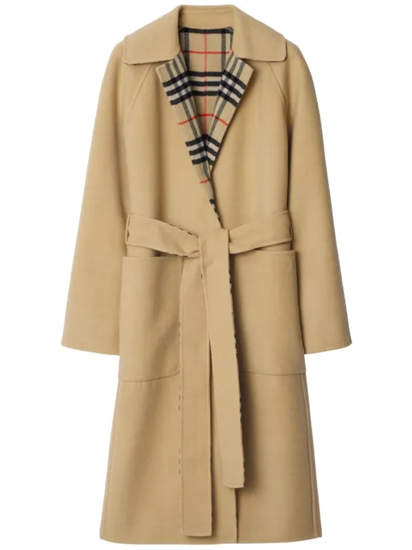 Beige checked coat best sale