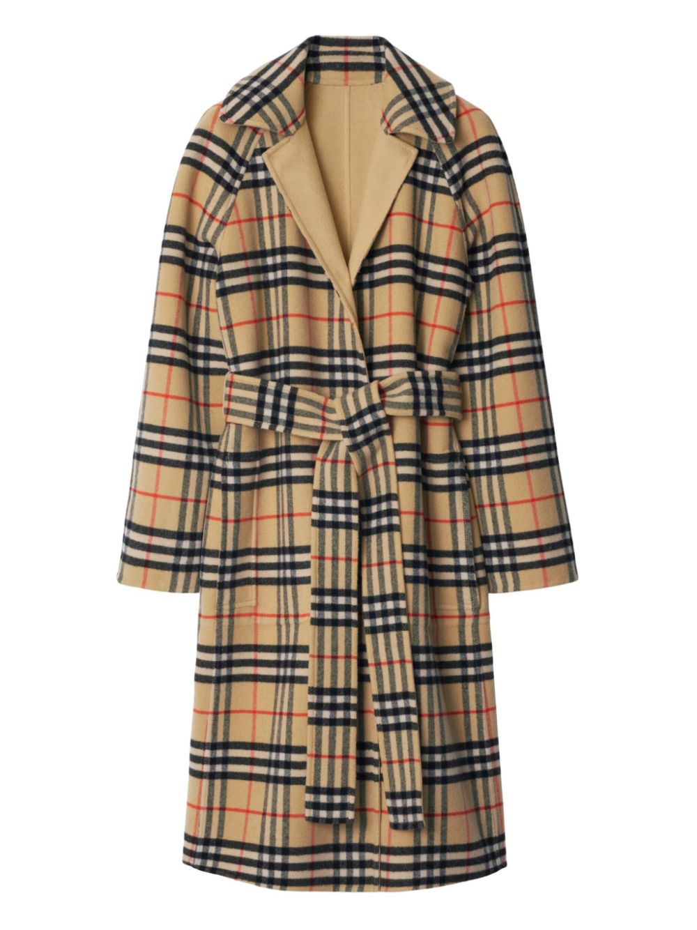 Cheap Burberry Check wool reversible coat Women