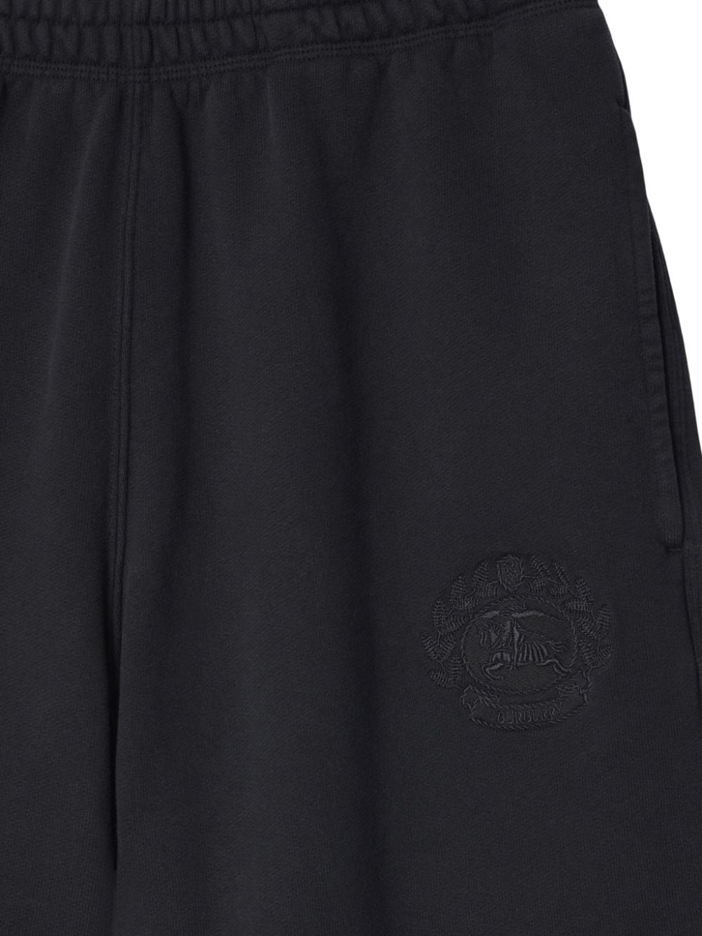 Shop Burberry Ekd-embroidered Cotton Track Shorts In Schwarz