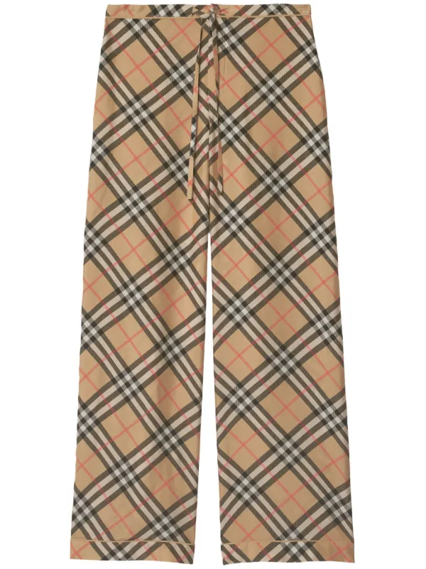 Burberry Nova Check Silk Pyjama Trousers Neutrals FARFETCH AZ