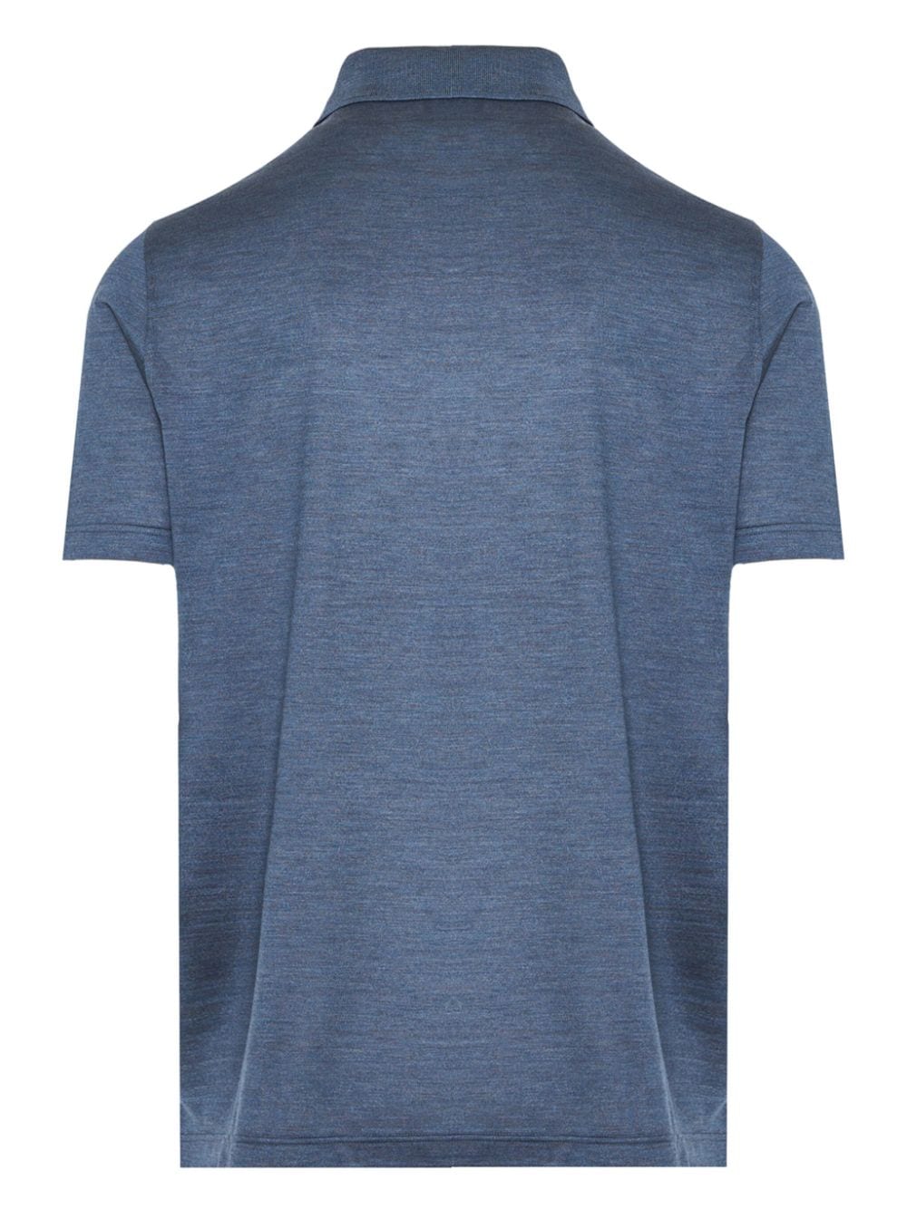 Barba mélange-effect silk polo shirt - Blauw