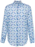 PENINSULA SWIMWEAR floral-print linen shirt - Blue
