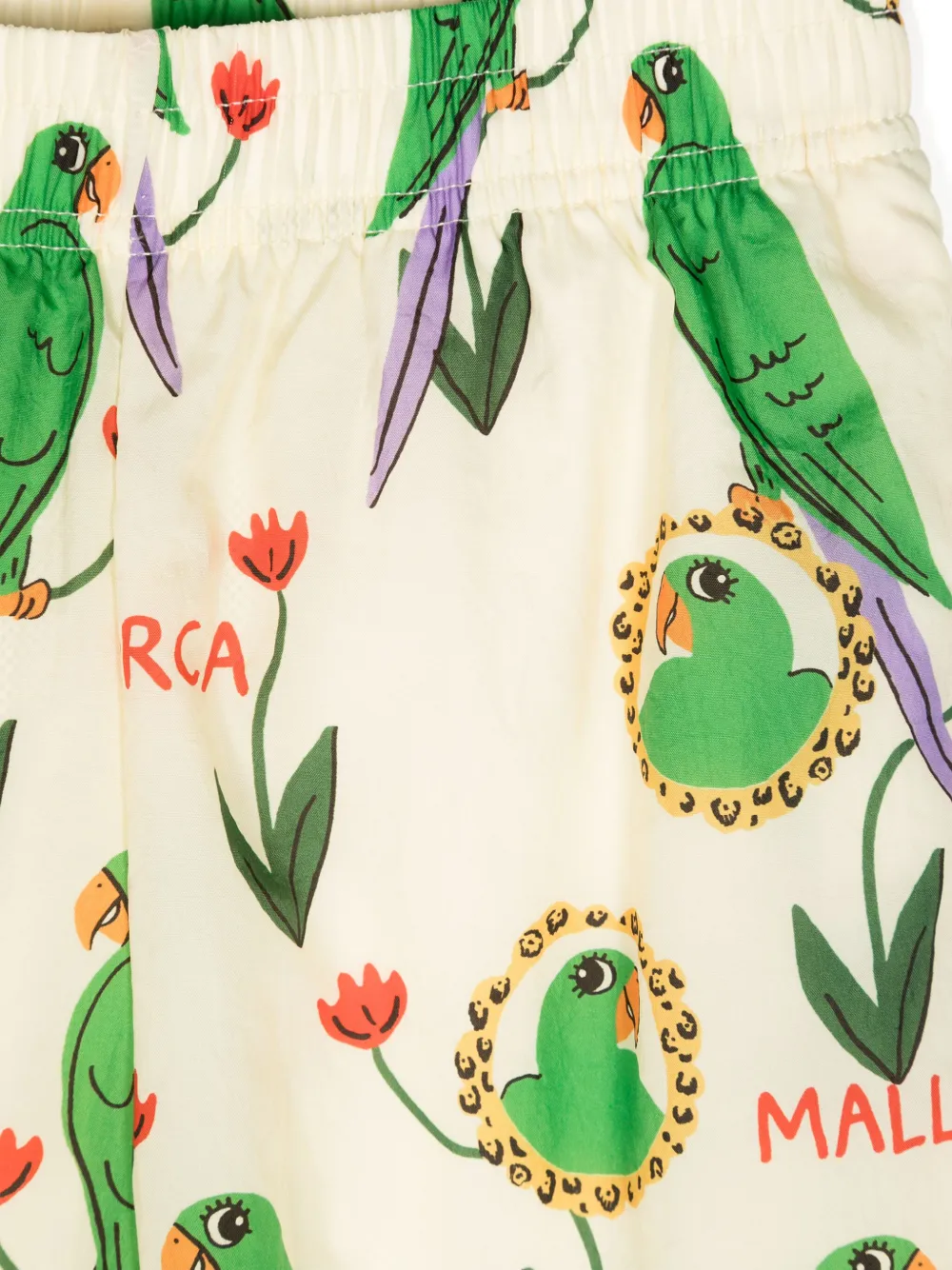 Mini Rodini Parrots gekreukte trainingsbroek Beige