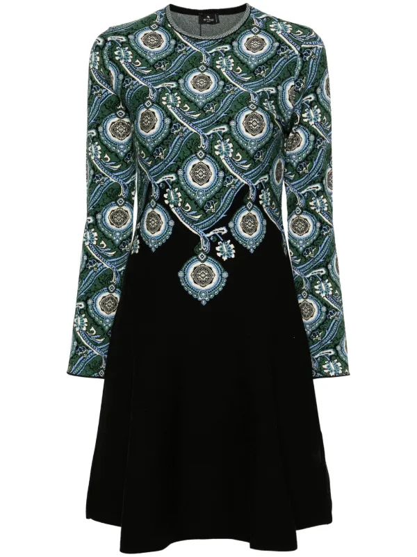 ETRO jacquard-pattern Knitted Dress | Green | FARFETCH AO