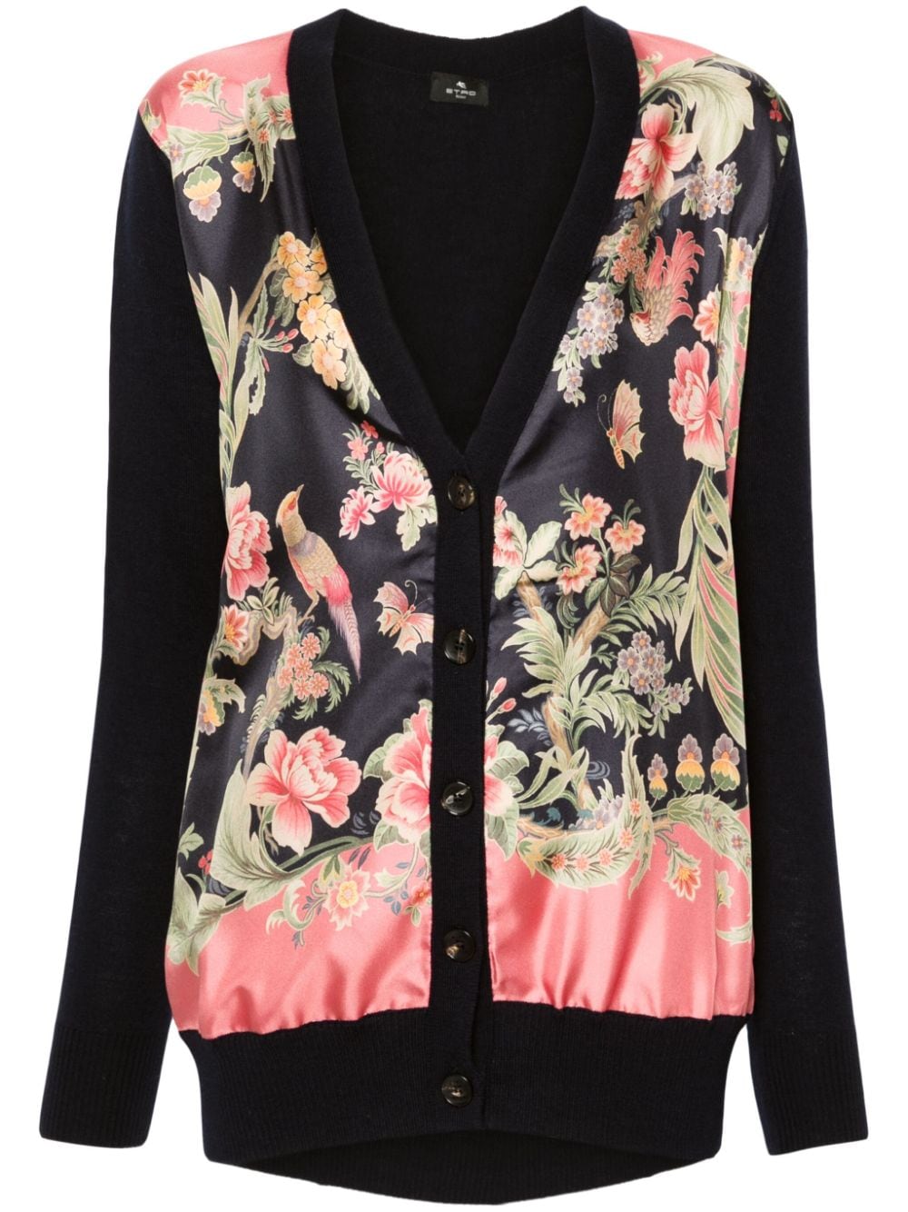 floral-print cardigan