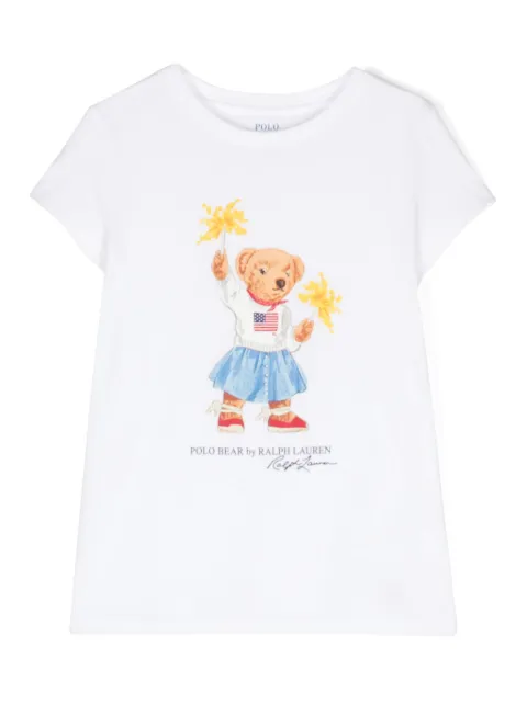POLO RALPH LAUREN KIDS Polo Bear-print cotton T-shirt