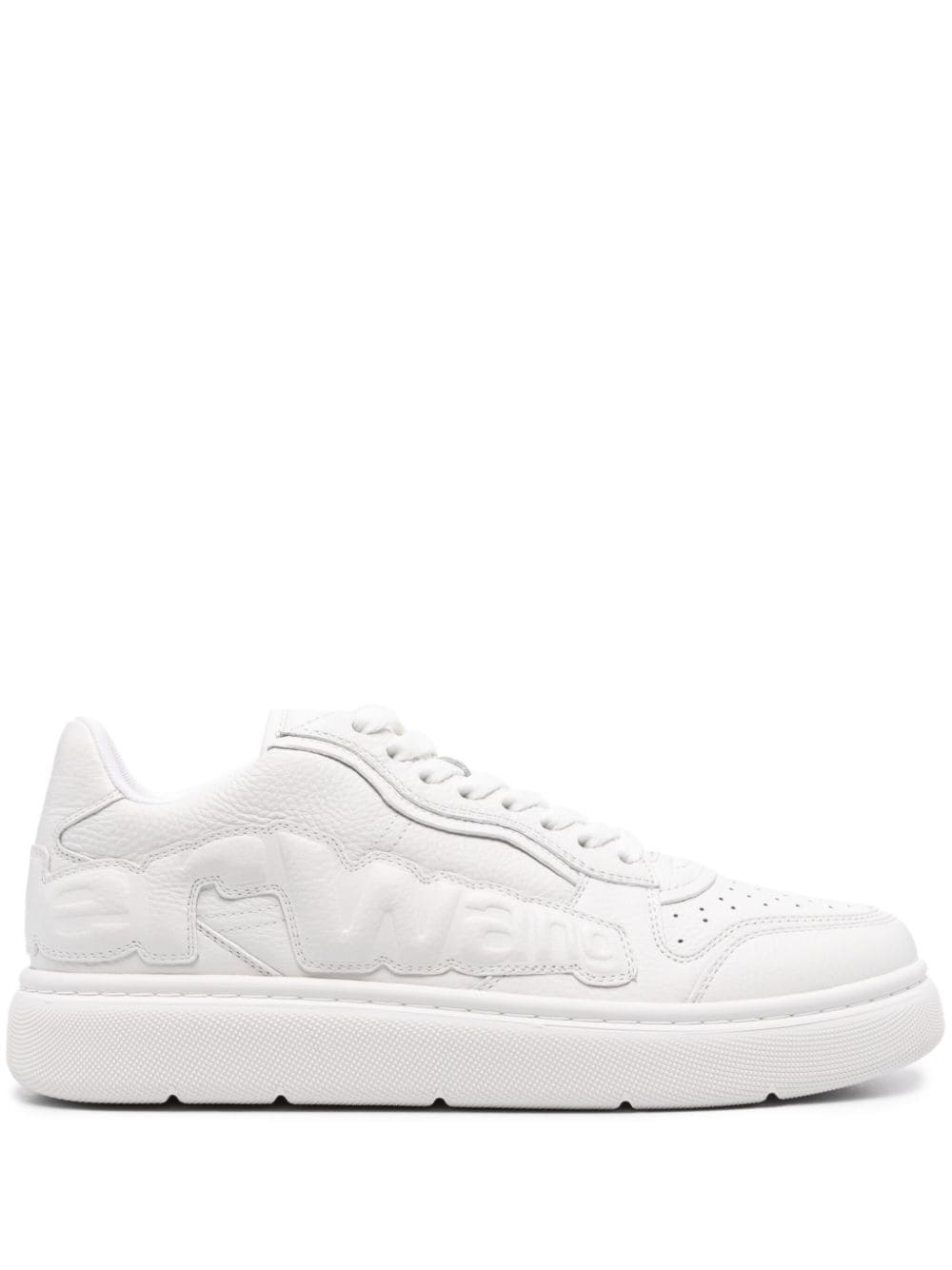 Shop Alexander Wang Puff Leather Sneakers In White