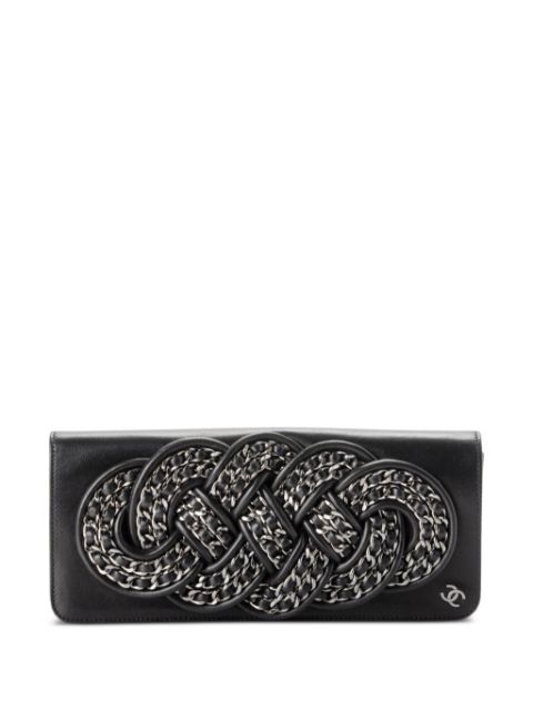 HOT SALE CHANEL 2008 chain-link leather clutch bag Women