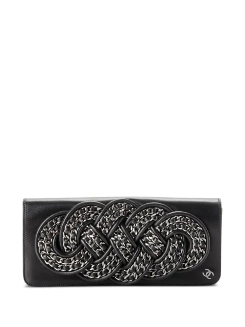 Pochette en cuir à détail de chaîne (2008) - CHANEL Pre-Owned - Modalova