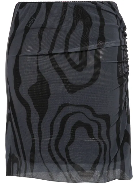 Perks And Mini ripple-print gathered midi skirt