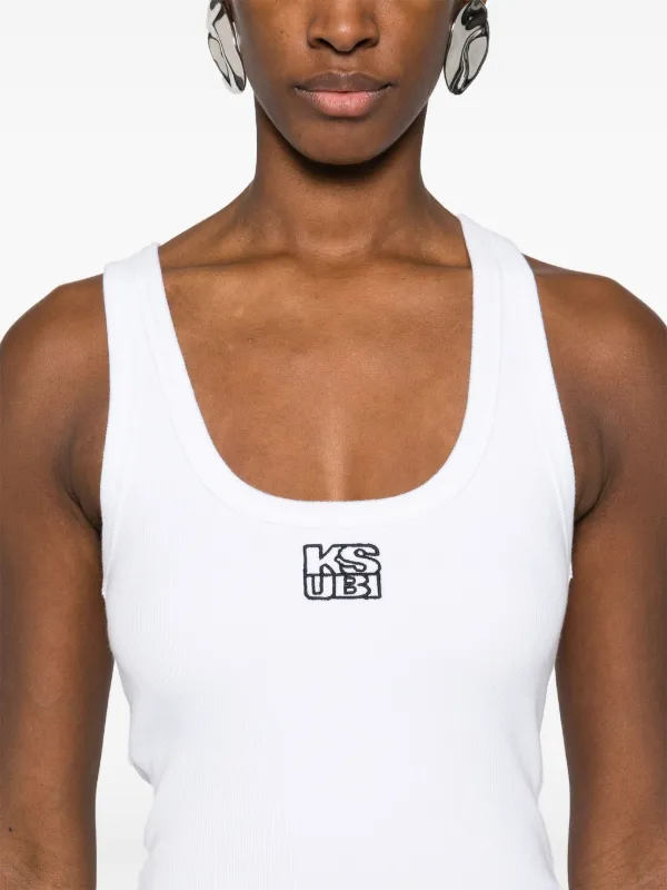 Ksubi Stacked Origin Ribbed Tank Top | White | FARFETCH ZA