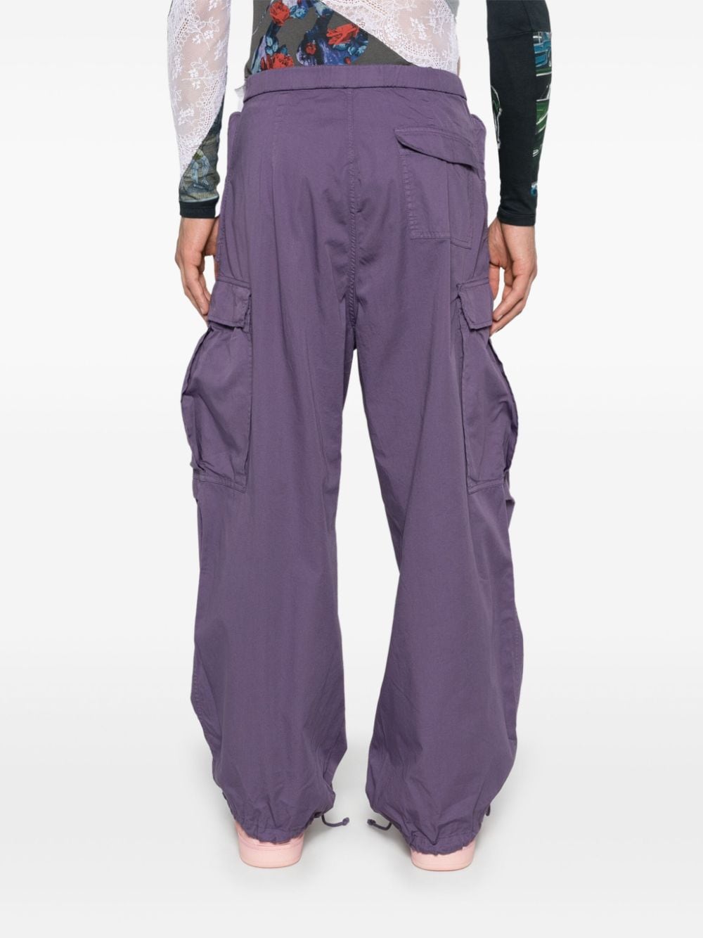 Shop Bluemarble Logo-stud Trousers In Purple