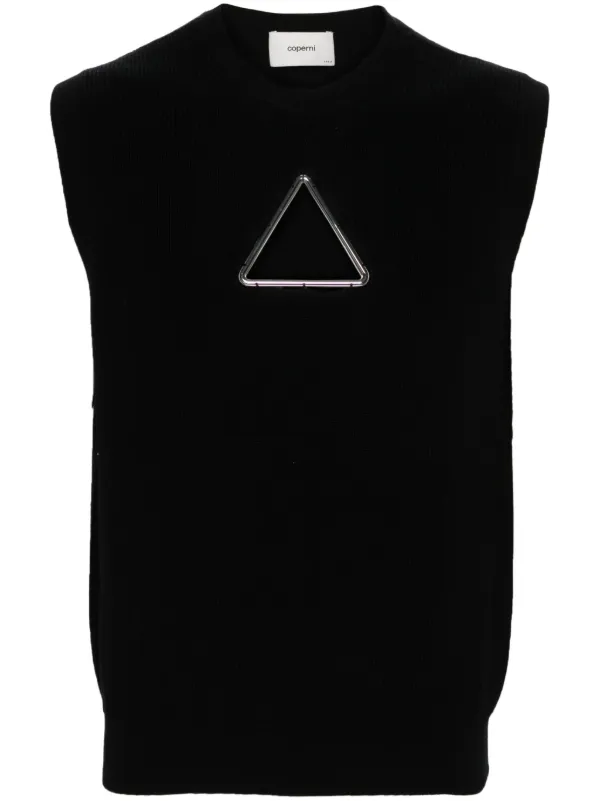 Coperni Triangle Sleeveless Knitted Top in Black