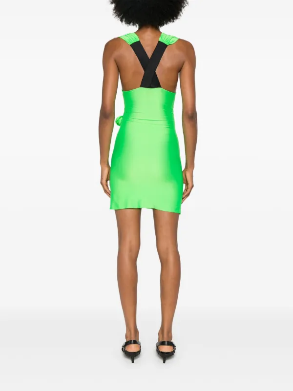 Coperni floral-appliqué Mini Dress | Green | FARFETCH