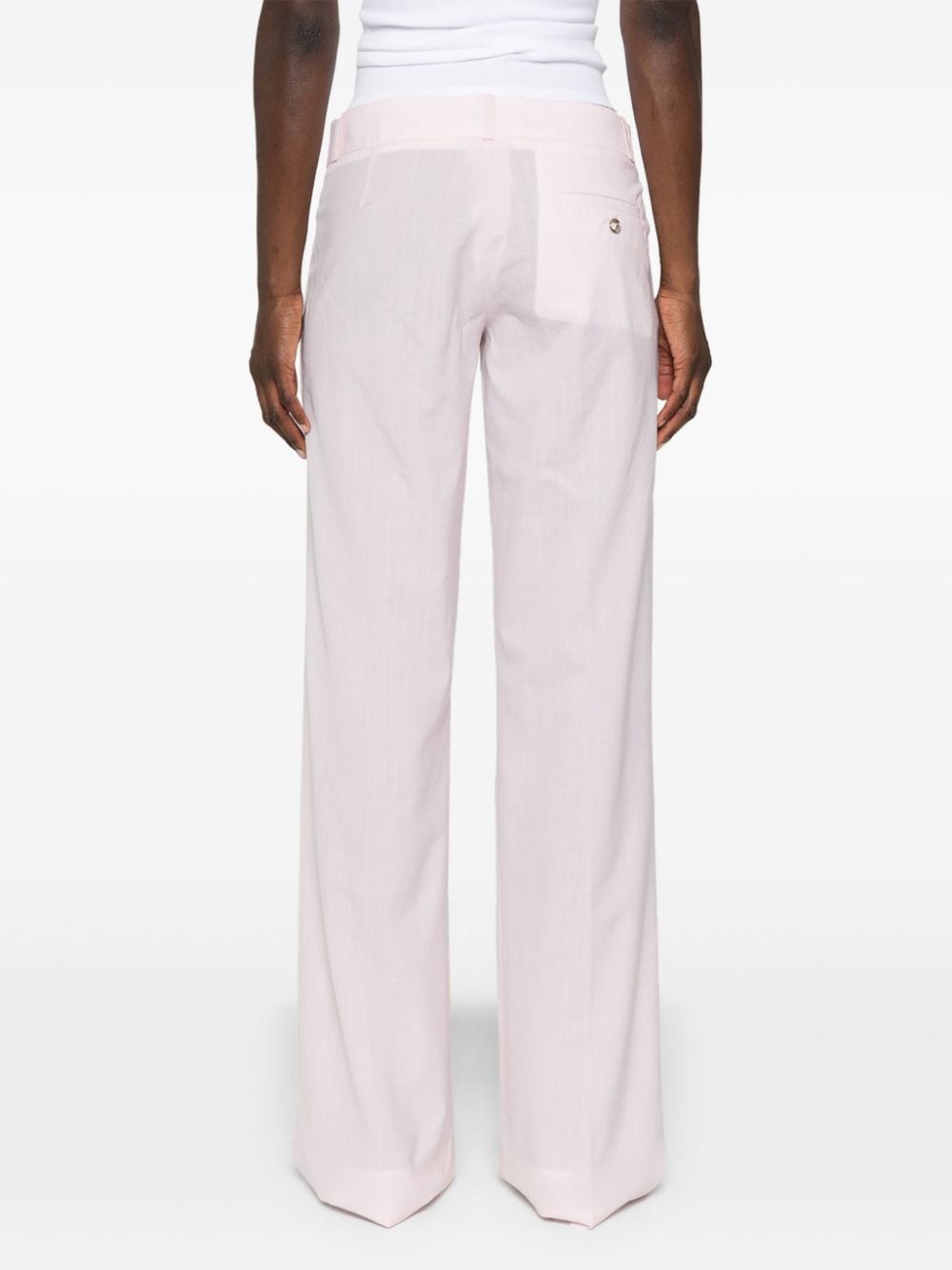 Shop Coperni Check-pattern Tailored Flared Trousers In Pink