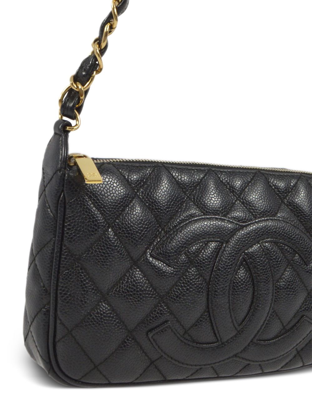 Affordable HOT SALE CHANEL 2002 CC patch diamond-quilted shoulder bag Women