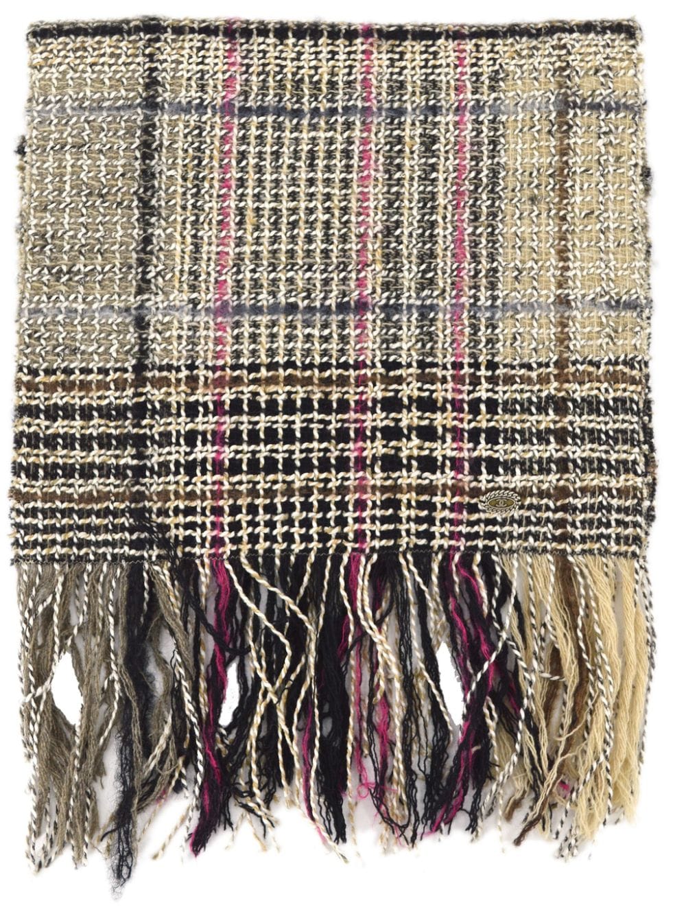Pre-owned Chanel 2005 Cc Checked Scarf In Neutrals