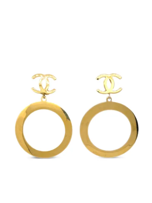 Boucles d'oreilles en plaqué à logo CC (années 1999-2000) - CHANEL Pre-Owned - Modalova