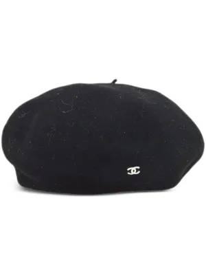 CHANEL Pre-Owned 1998 ココマーク ベレー帽 | ブラック | FARFETCH JP