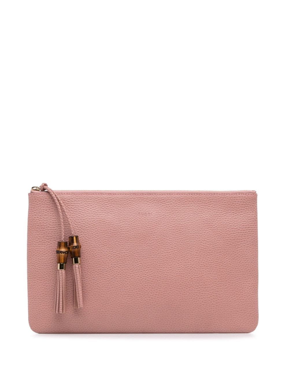 Pre-owned Gucci 2000-2015 Bamboo Tassel Leather Clutch Bag In Pink