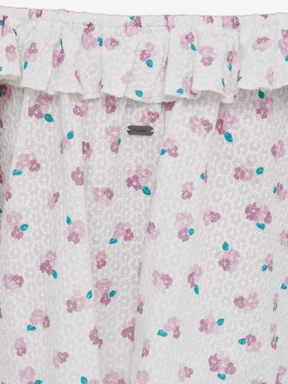 Barbour Floral-print Off-the-shoulder Top In White