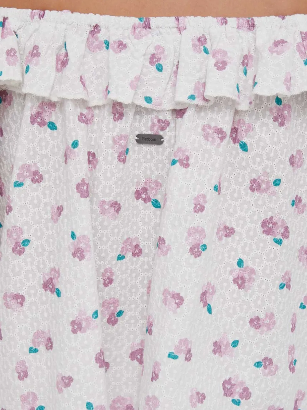 Barbour Off-shoulder top met bloemenprint Wit