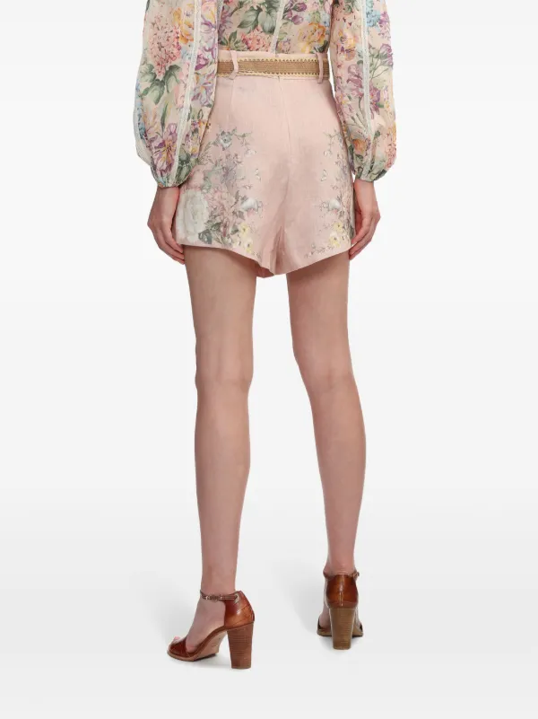 【Zimmermann】Waverly フローラル リネン ショートパンツ ZIMMERMANN Waverly フローラル リネンショートパンツ | ピンク