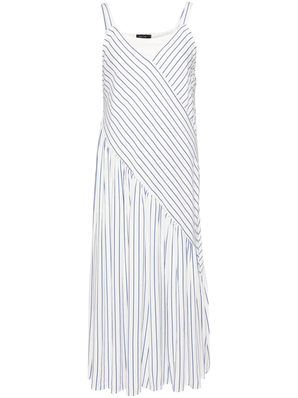 Tout A Coup Striped Poplin Jumpsuit In White