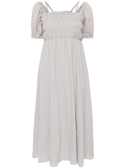 tout a coup puff sleeves mid-lenght dress