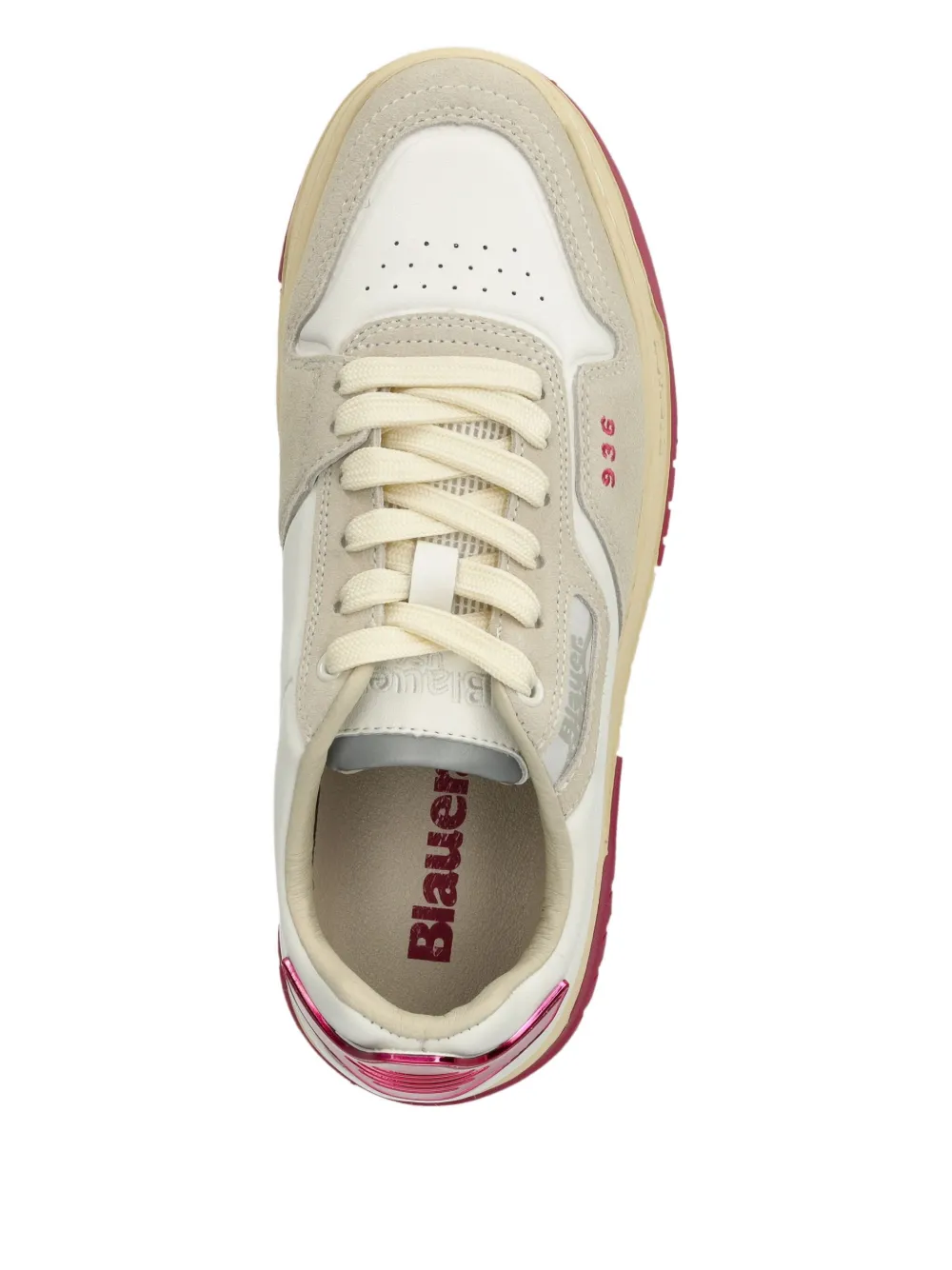 Blauer panelled lace-up sneakers White