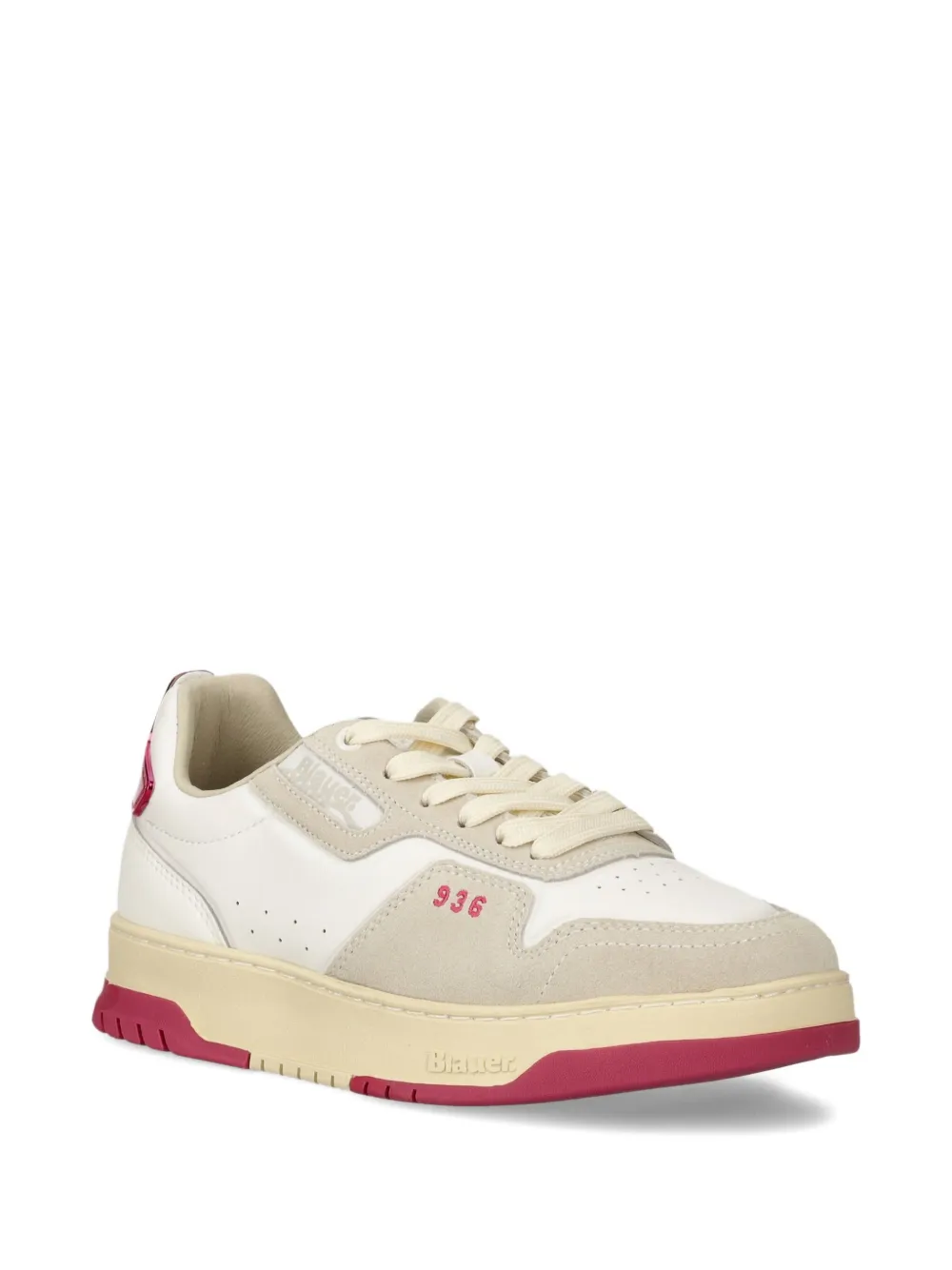 Blauer panelled lace-up sneakers - Wit