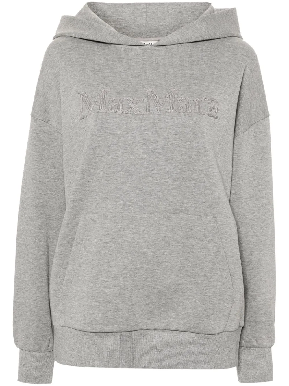 S Max Mara Womens Medium Grey Sapore Brand-embroidery Cotton-blend Hoody In Grey