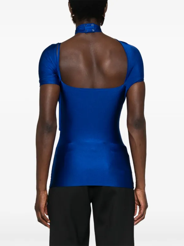 トップス coperni Coperni Blusa Assimétrica Com Drapeado | Azul | FARFETCH BR