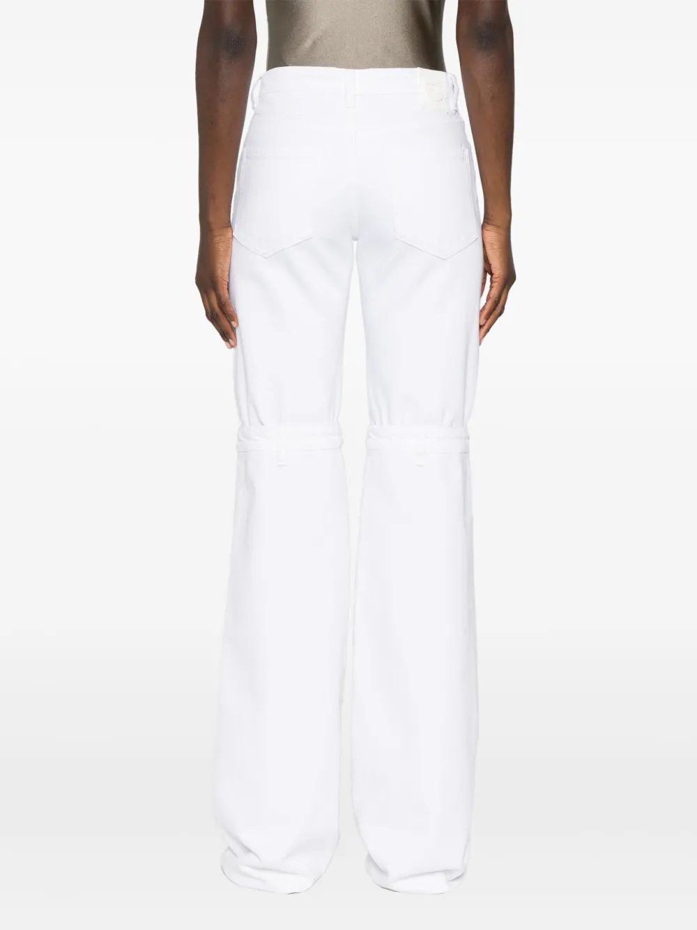 Shop Coperni Open-knee Flared Jeans In White