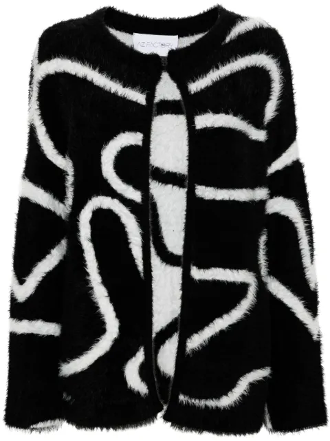 AZ FACTORY brushed intarsia cardigan