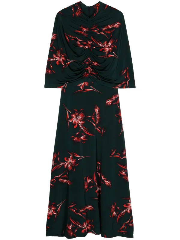 knee length dresses for ladies Alix dot midi in brown – ivy & leo main image 1