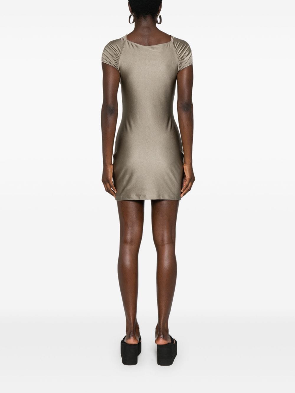 Shop Coperni Twisted Cut-out Mini Dress In Grey