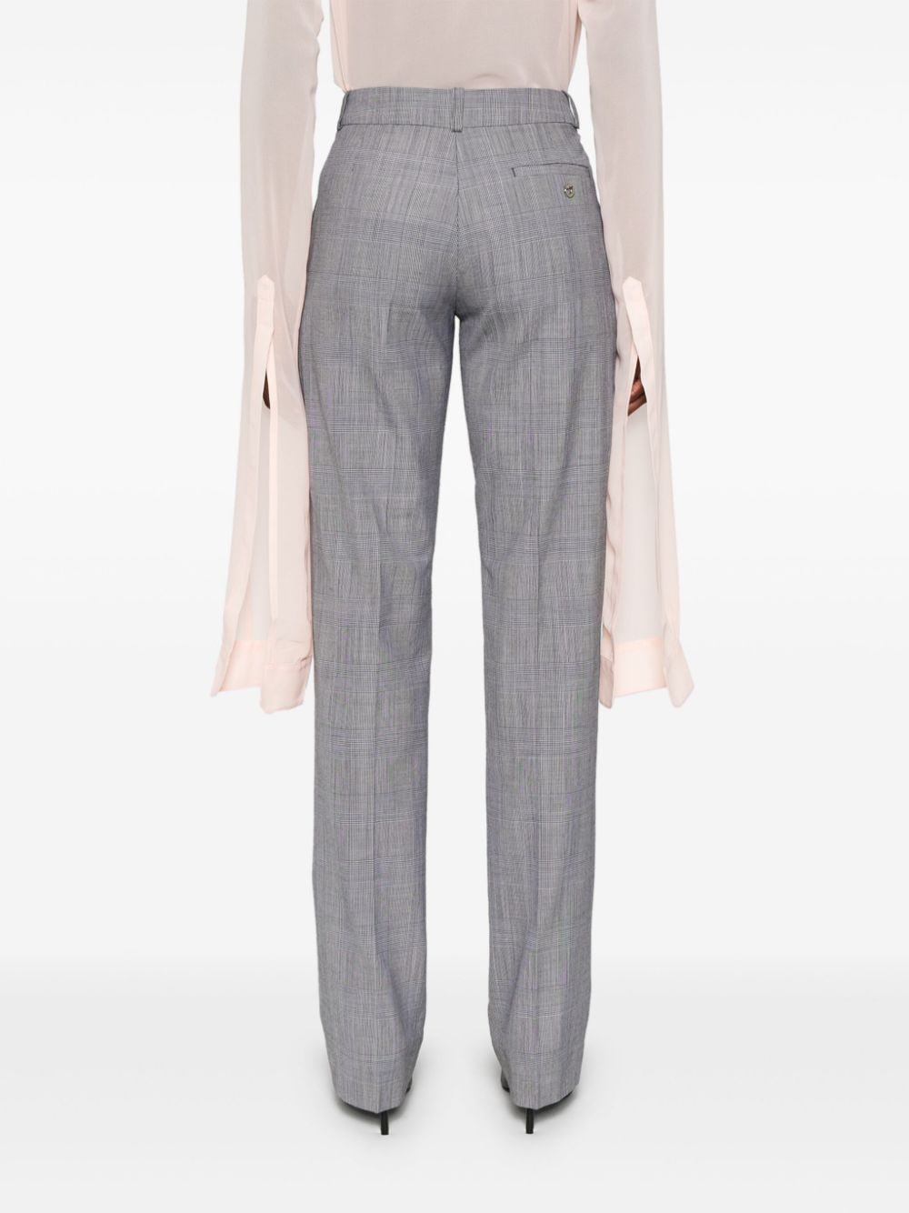 Shop Coperni Check-pattern Tailored Trousers In Black