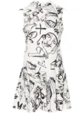Charles Jeffrey Loverboy abstract pleated mini dress - White