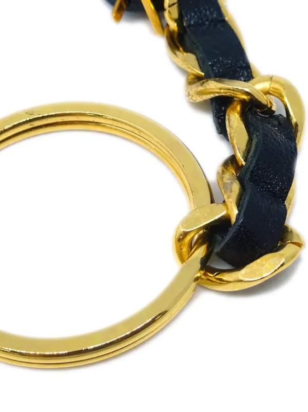 CHANEL Pre-Owned 1994 triangle-logo Key Holder | Black | FARFETCH