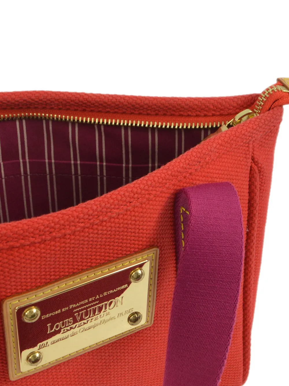 Pre-owned Louis Vuitton 2005 Pm Antigua Cabas Tote Bag In Red