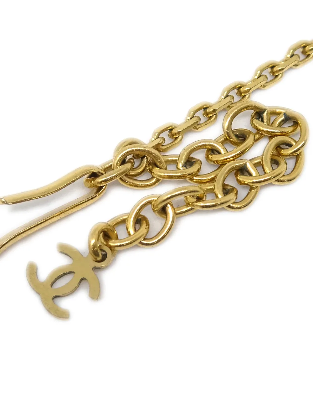 Pre-owned Chanel 2003 Gold Plated Cc Pendant Necklace