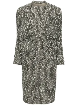 CHANEL Pre-Owned 2004 Boucl Dress Suit | Green | FARFETCH CHANEL Pre-Owned 2004 Boucl Dress Suit | Green | FARFETCH