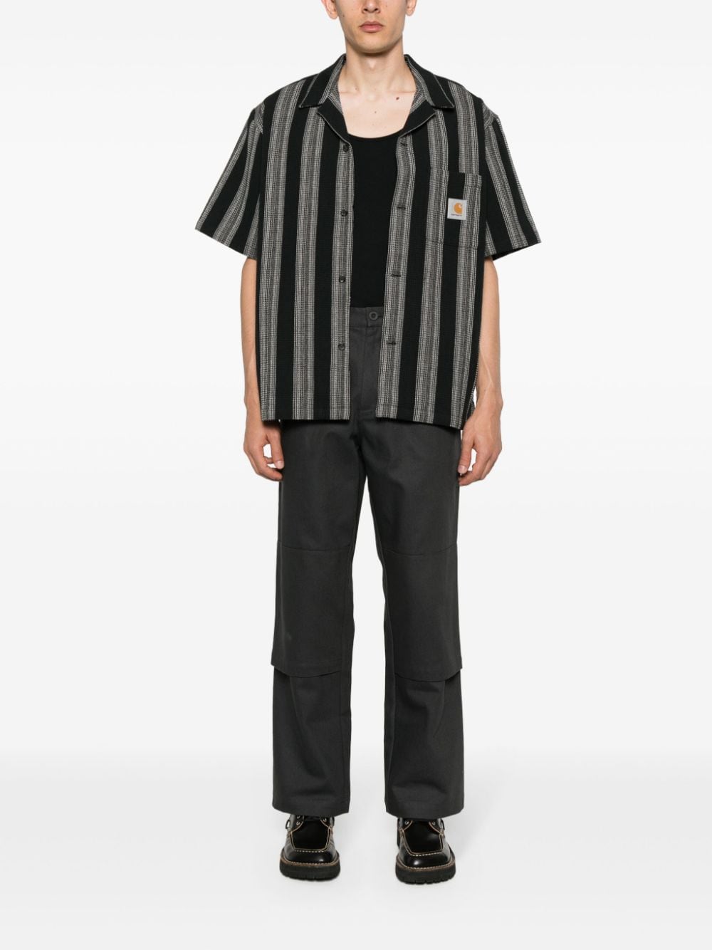 Carhartt WIP Dodson overhemd met wafelpatroon - Zwart