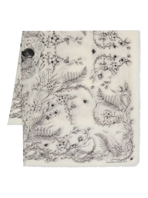 Alexander McQueen floral-print wool scarf Women