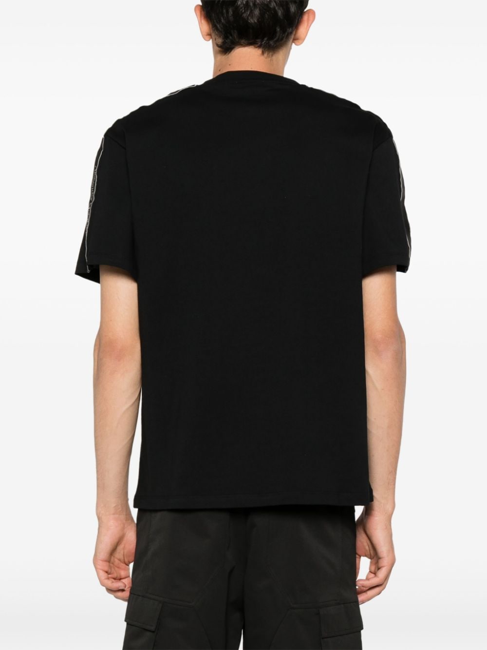 Shop Alexander Mcqueen Logo-trim Cotton T-shirt In Black