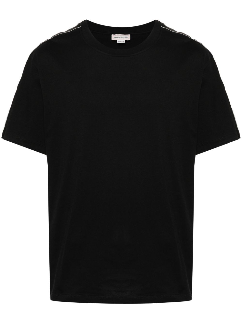 Alexander Mcqueen Logo-trim Cotton T-shirt In Black